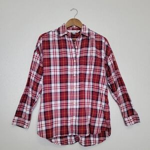 Old Navy The Boyfriend Shirt Plaid Button Down Shirt
